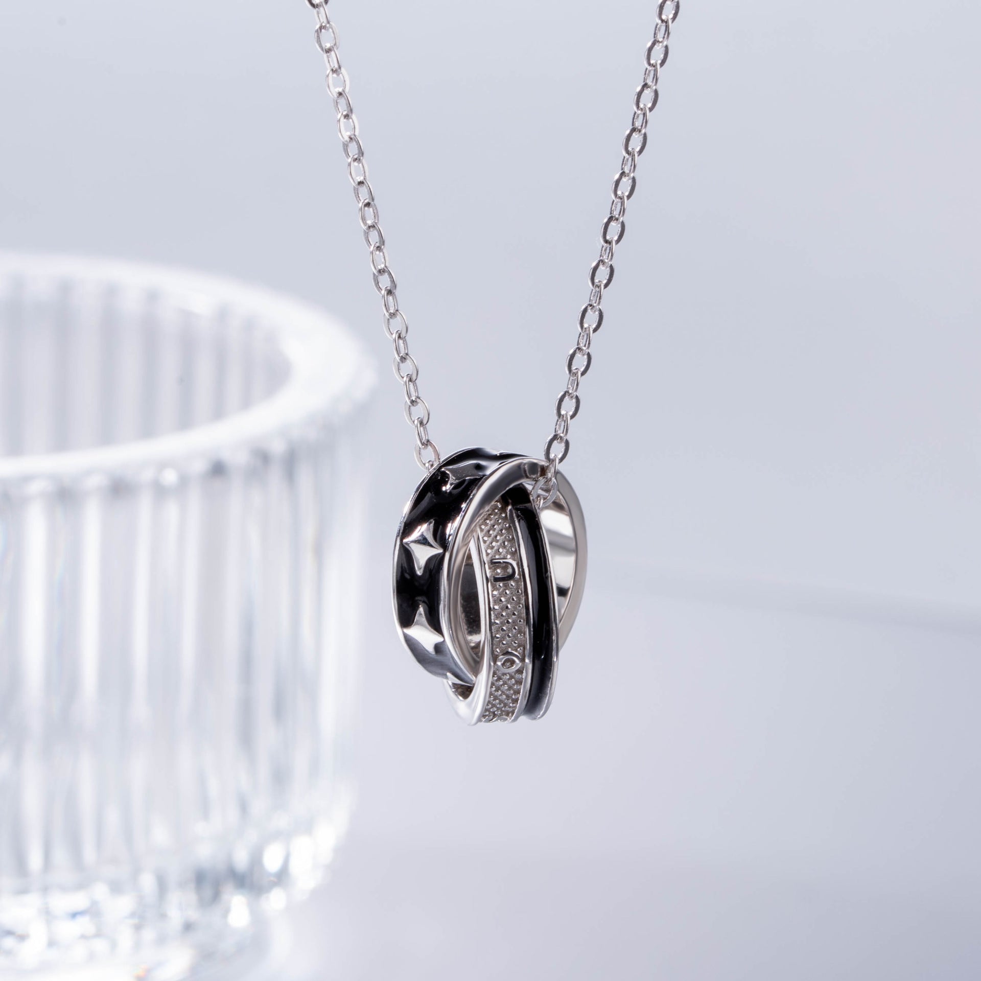 Wholesale Year of the tiger new eternal love lock key Necklace Sterling  Silver S925 basic clavicle chain From m.