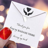 Badass Tribe Triangle Necklace Sterling Silver  “Thank You for Being My Badass Tribe”