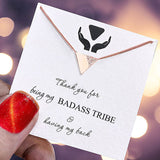 Badass Tribe Triangle Necklace Sterling Silver  “Thank You for Being My Badass Tribe”