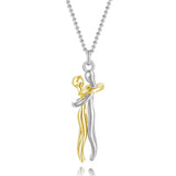 Infinity Hug Pendant Necklace Sterling Silver For Lover