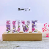 Personalized Dried Flowers Resin Name Letter Lamp