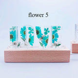 Personalized Dried Flowers Resin Name Letter Lamp