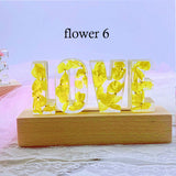 Personalized Dried Flowers Resin Name Letter Lamp